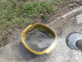 Wash the old chicken waterer bowl