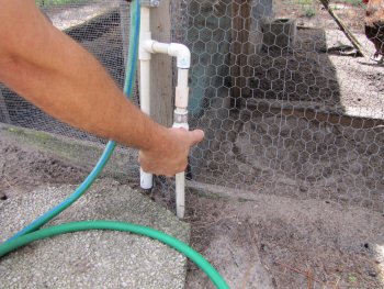 Turn off the water supply to the Automatic Chicken Watering System